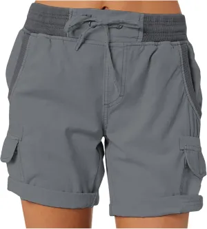 Women Summer Cargo Shorts Lightweight Multi-Pockets Loose Hiking Shorts Mid Rise Casual Trendy Outdoor Workout Short