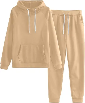 Women's 2 Piece Tracksuit Long Sleeve Crewneck Elastic Waist Sweatpants Top and Wide Leg Pants