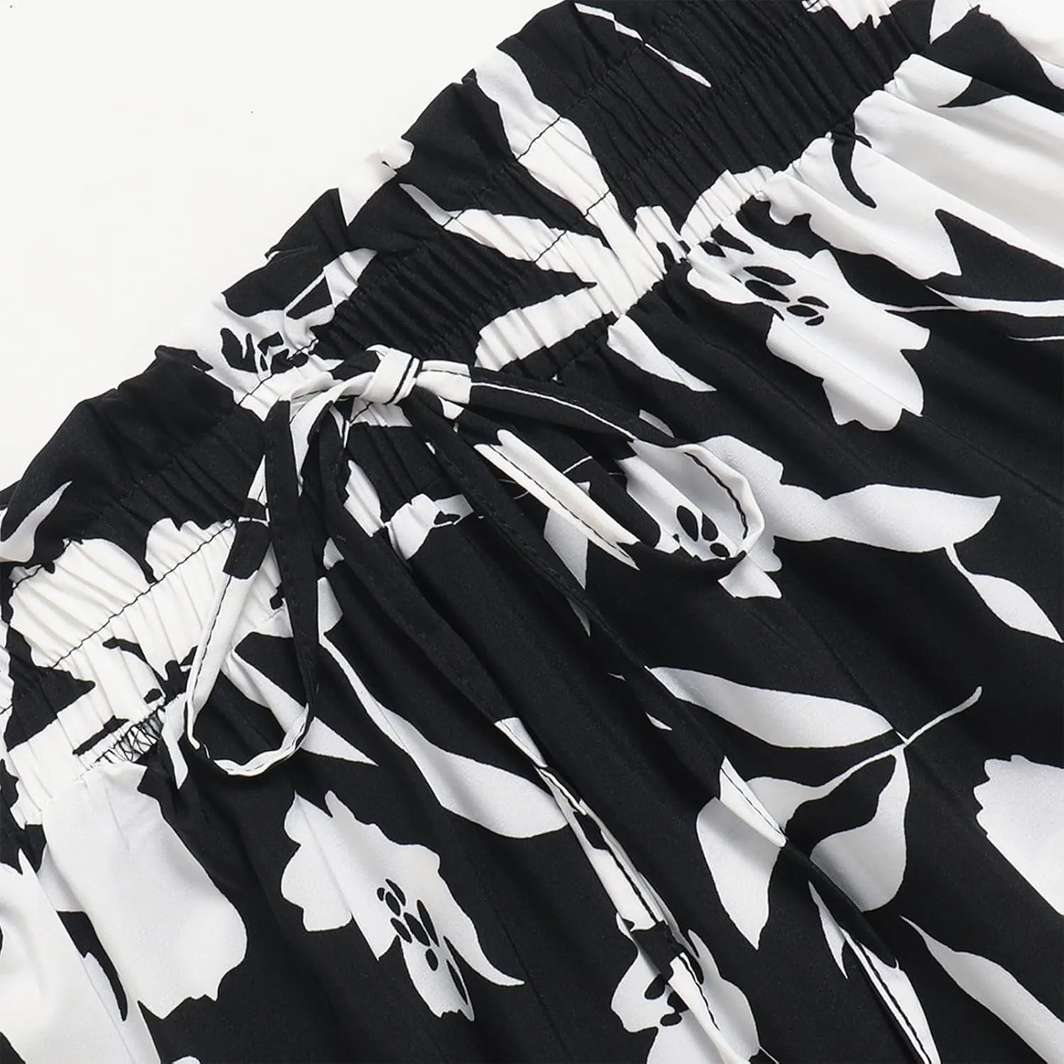 Women's 2025 Spring High Waist Floral Pleated A Line Boho Beach Casual Swing Long Skirts, S-XL