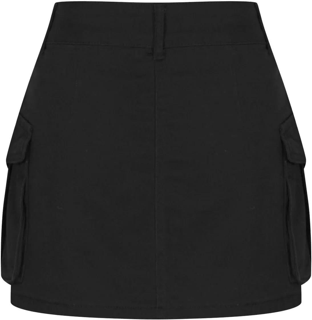 Women's Casual Button Zipper Skirt High Waist Solid Color Jean Skirt Stretch Sexy Cute Denim Skirts with Pockets