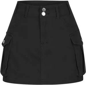 Women's Casual Button Zipper Skirt High Waist Solid Color Jean Skirt Stretch Sexy Cute Denim Skirts with Pockets
