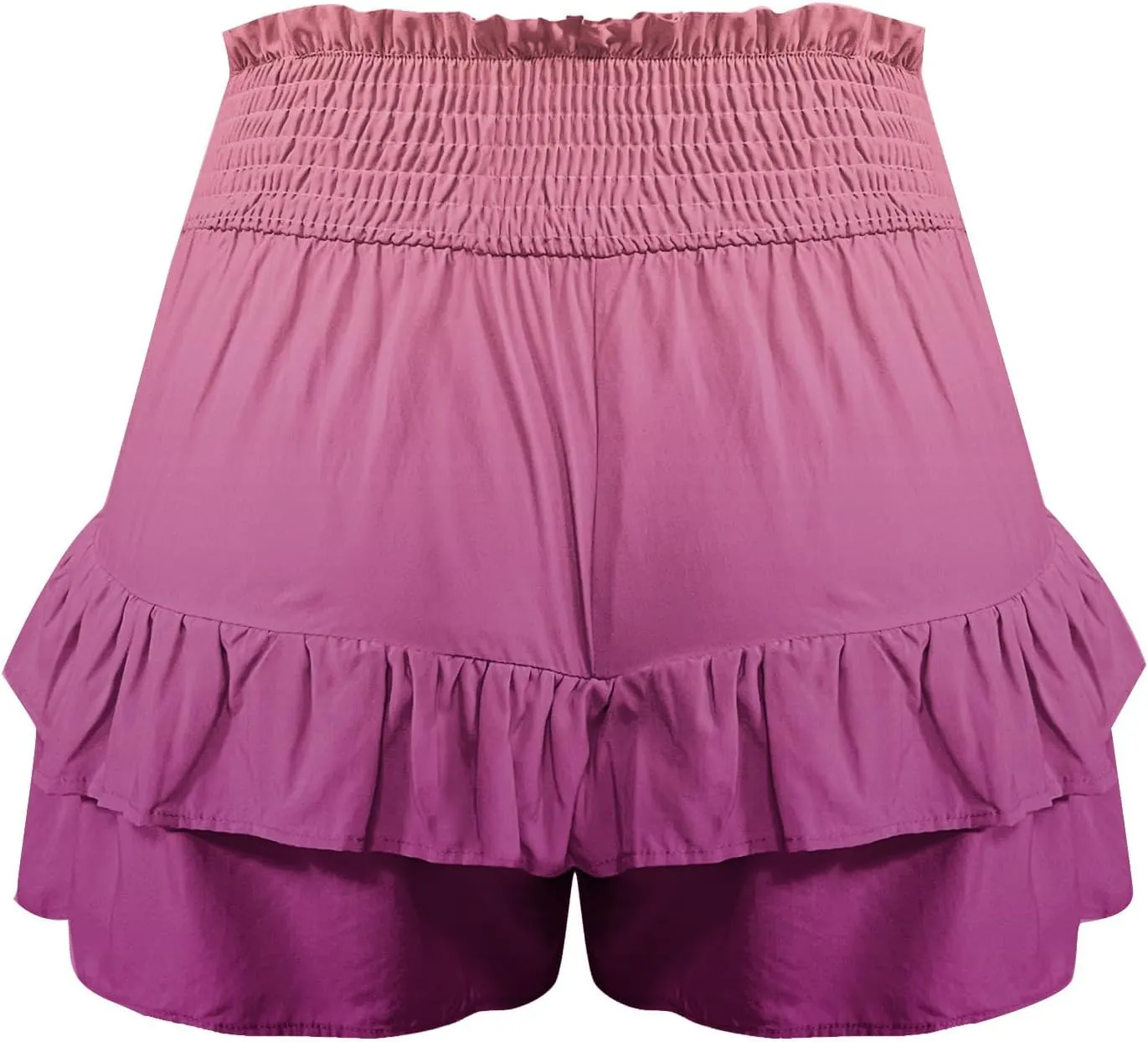 Womens Flowy High Waisted Shorts Summer Casual Ruffle Skorts Cute Mini Skirts Trendy Gradient Comfy Beach Short Pants