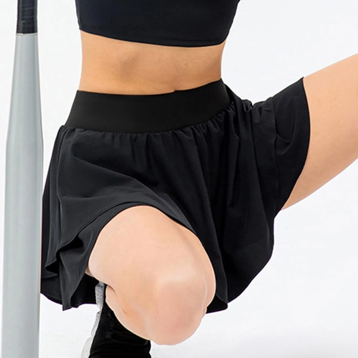 Women's High Waist Tennis Skirts Cutting Hem Pleated Athletic Golf Running Skorts Summer Lightweight Flowy Lounge Shorts
