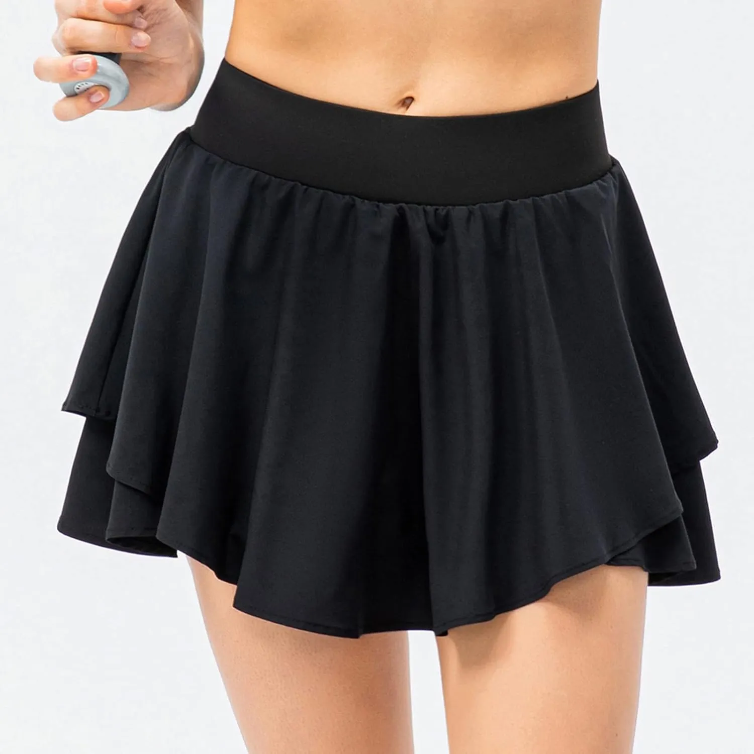 Women's High Waist Tennis Skirts Cutting Hem Pleated Athletic Golf Running Skorts Summer Lightweight Flowy Lounge Shorts
