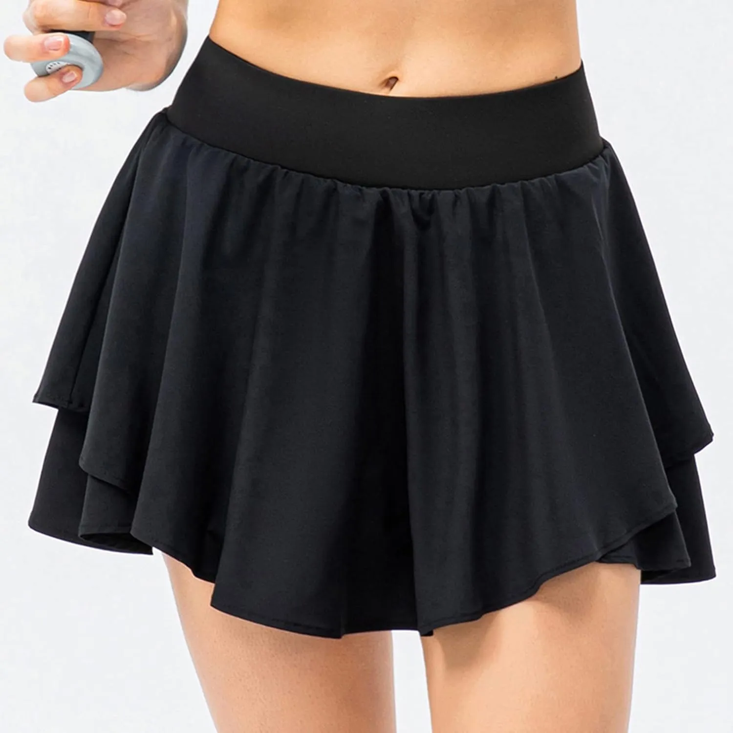 Women's High Waist Tennis Skirts Cutting Hem Pleated Athletic Golf Running Skorts Summer Lightweight Flowy Lounge Shorts