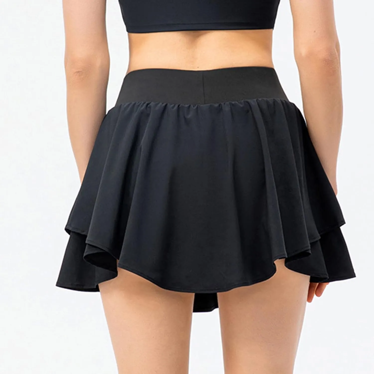 Women's High Waist Tennis Skirts Cutting Hem Pleated Athletic Golf Running Skorts Summer Lightweight Flowy Lounge Shorts