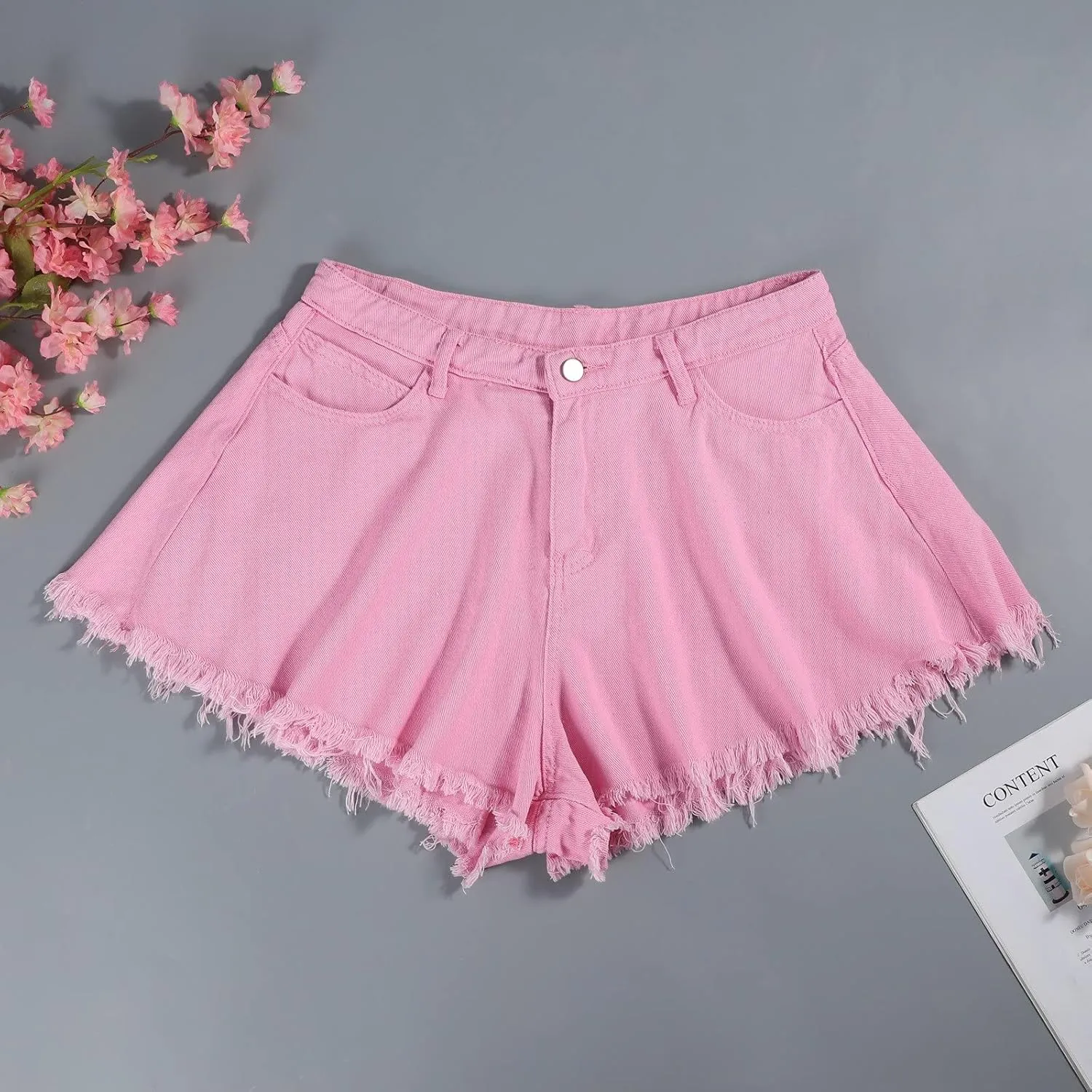 Womens Jean Shorts Wide Leg High Waisted Denim Shorts Frayed Raw Hem Ripped Jeans Stretchy Y2k Summer Hot Short Pants