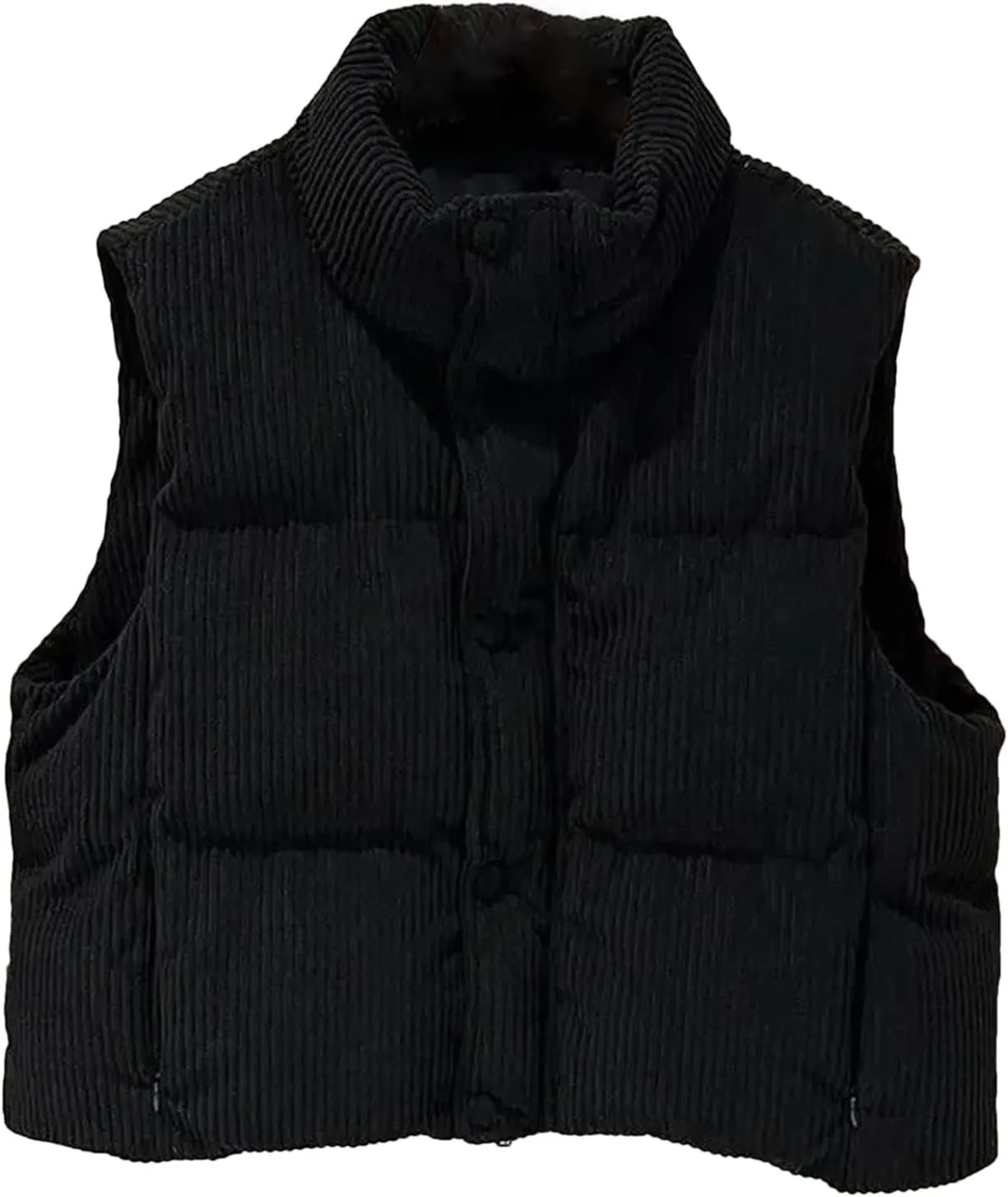 Women's Padded Cotton Vests - Solid Color Lightweight Warm Coat Down Jacket