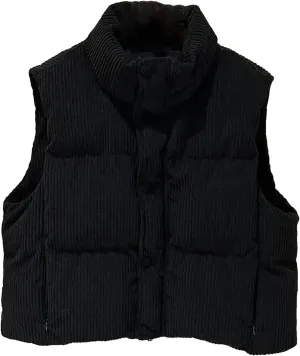 Women's Padded Cotton Vests - Solid Color Lightweight Warm Coat Down Jacket