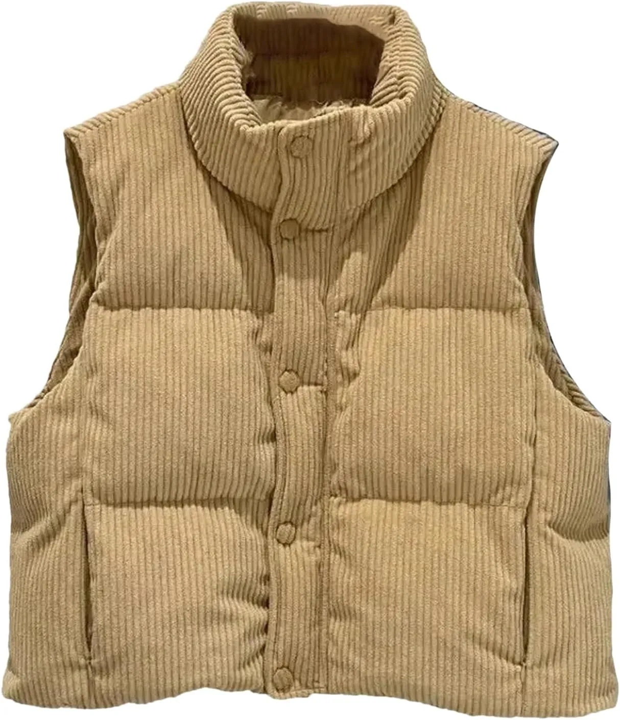 Women's Padded Cotton Vests - Solid Color Lightweight Warm Coat Down Jacket
