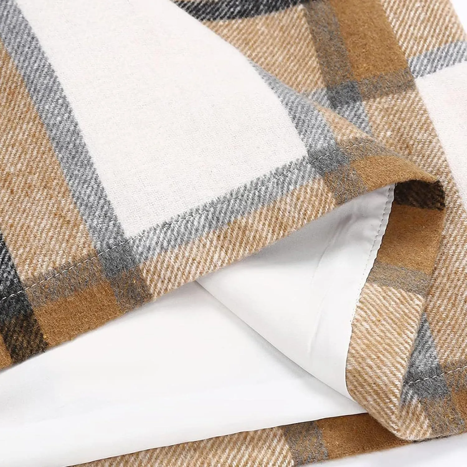 Womens Plaid Skirts Fall Winter Wool Bodycon Pencil Skirts Casual Tweed Trendy A Line Mini Skirts