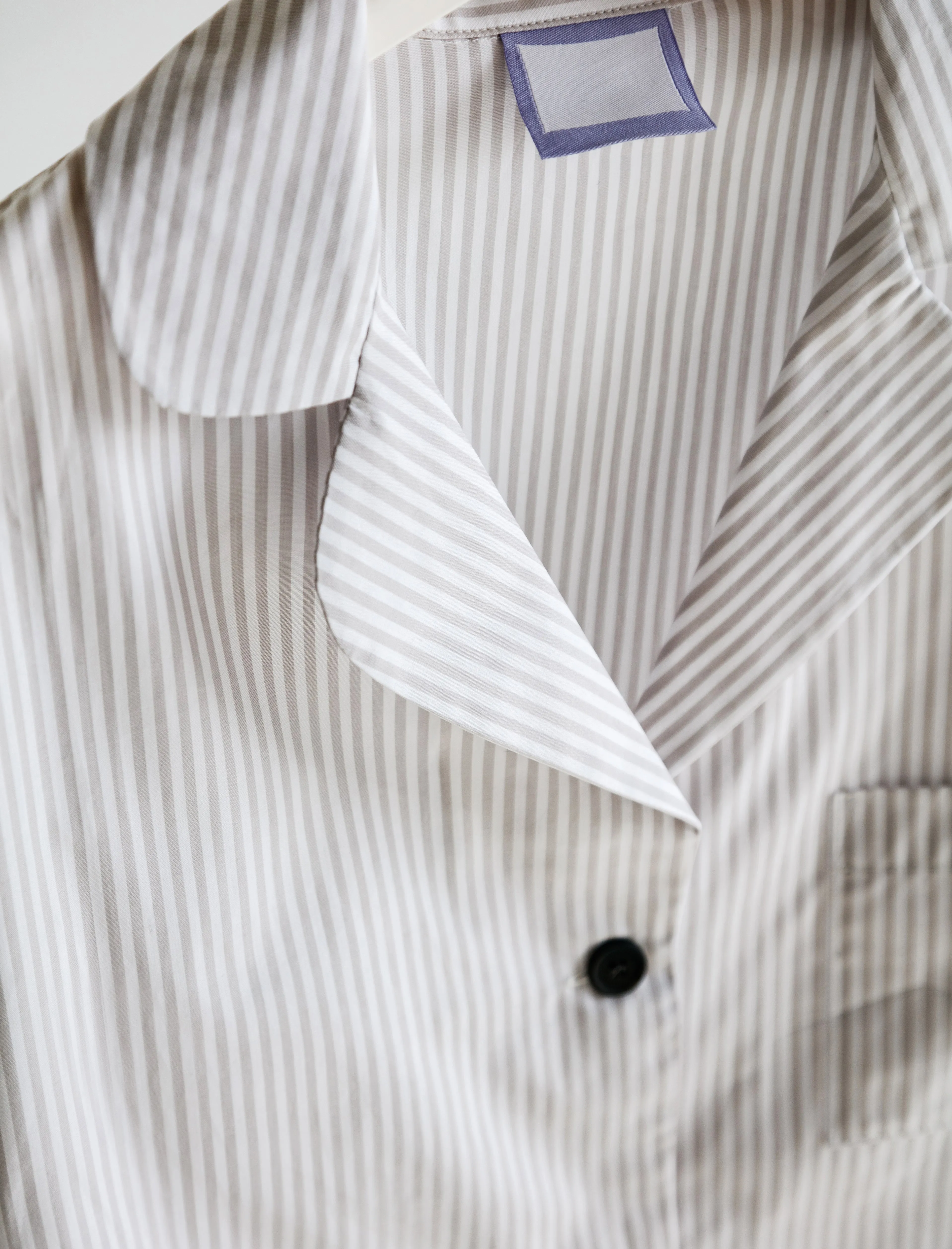 Women's Pyjama Set White/Taupe Stripes