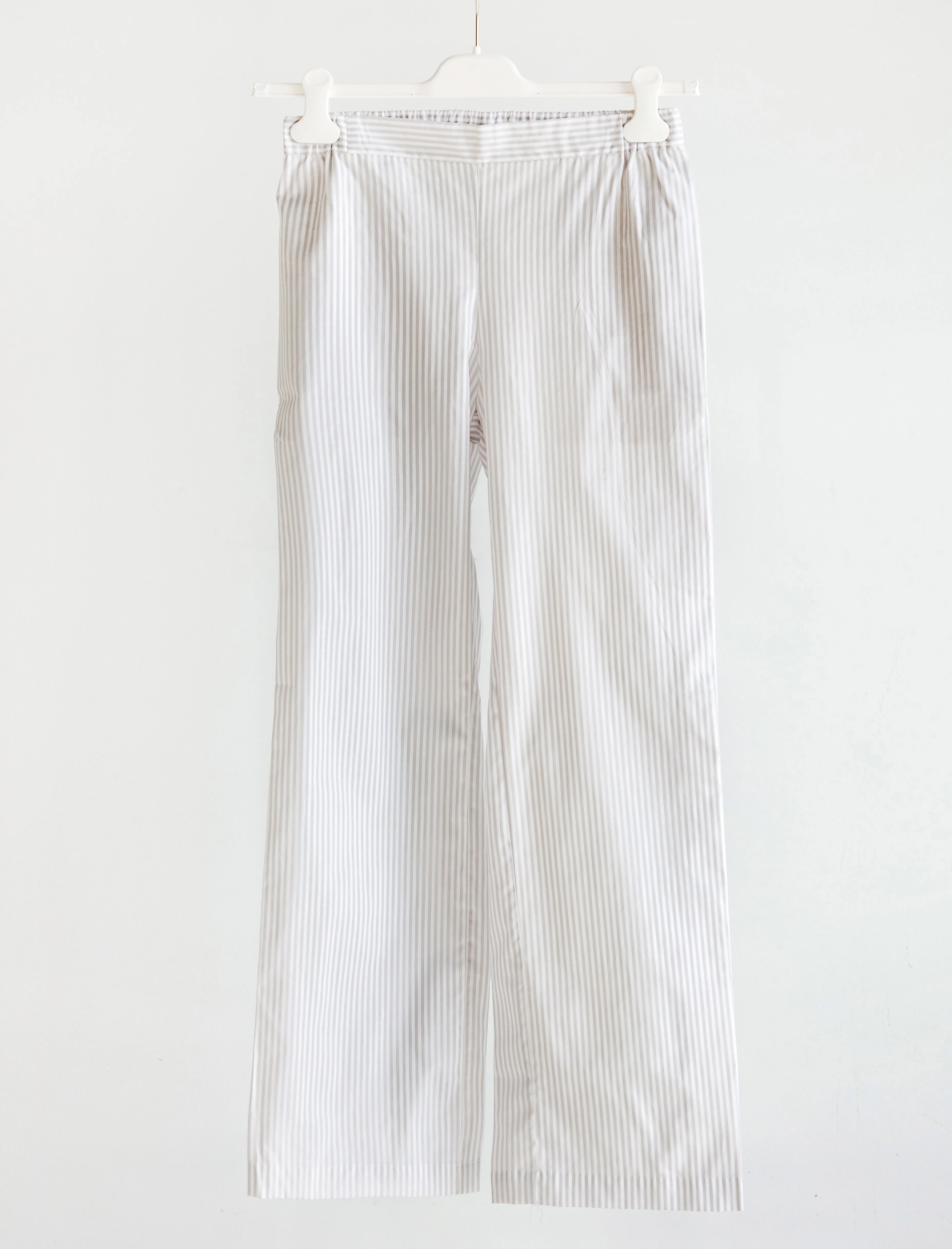 Women's Pyjama Set White/Taupe Stripes