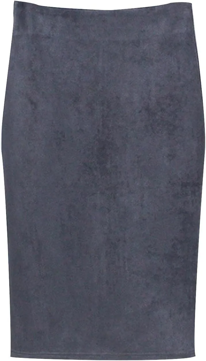 Women's Skirt Solid Color High Waisted Soft Smooth Lightweight Sexy Work Office Skirts Warp Pure Skirt for Party