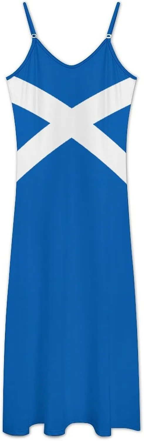 Women's Summer Camisole Long Skirt Honduras Flag Maxi Dress Casual Backless Slip Dresses