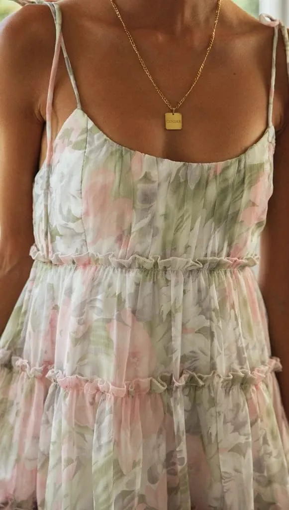 Women's Summer Casual Dresses Floral Print Crewneck Cute Sleeveless Loose Mini Dress Ruffle A-Line Short Dresses