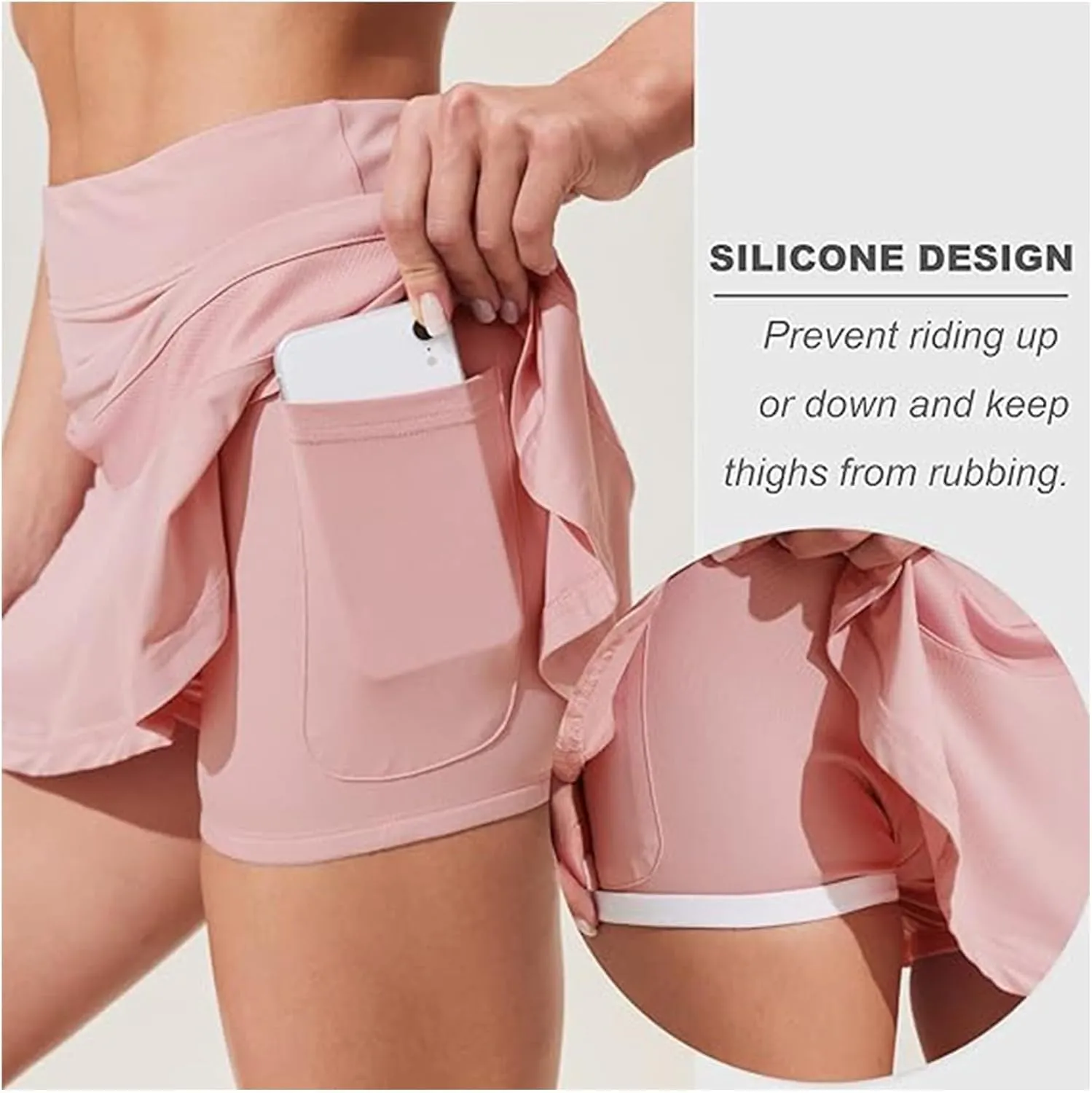 Womens Tennis Skirt Pleated Athletic Skirts with Pockets Shorts High Waisted Golf Skort for Workout Pickleball