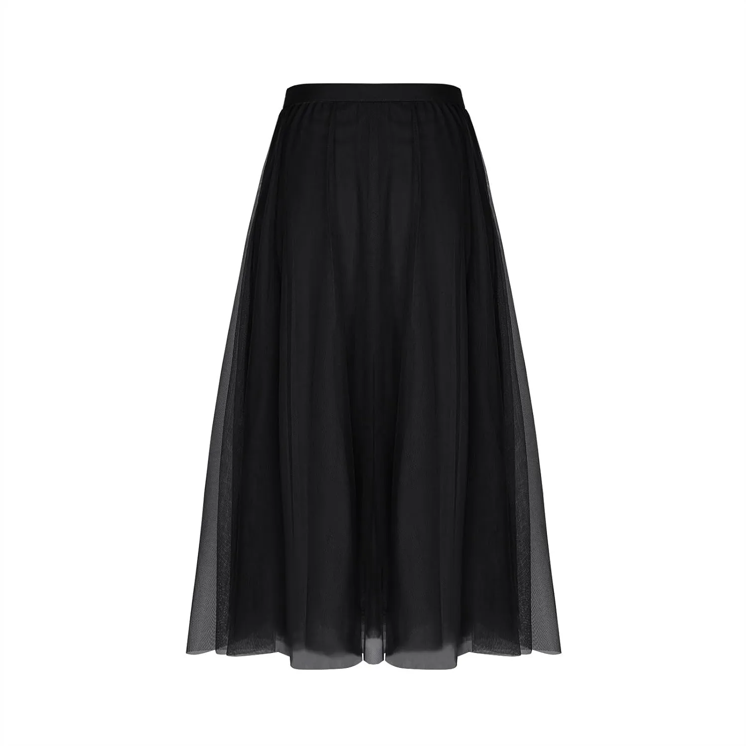 Womens Tulle Skirt Elegant Pleated Skirts for Women Midi Length Elastic Waist Skirts Party Evening A Line Tutu Skirts