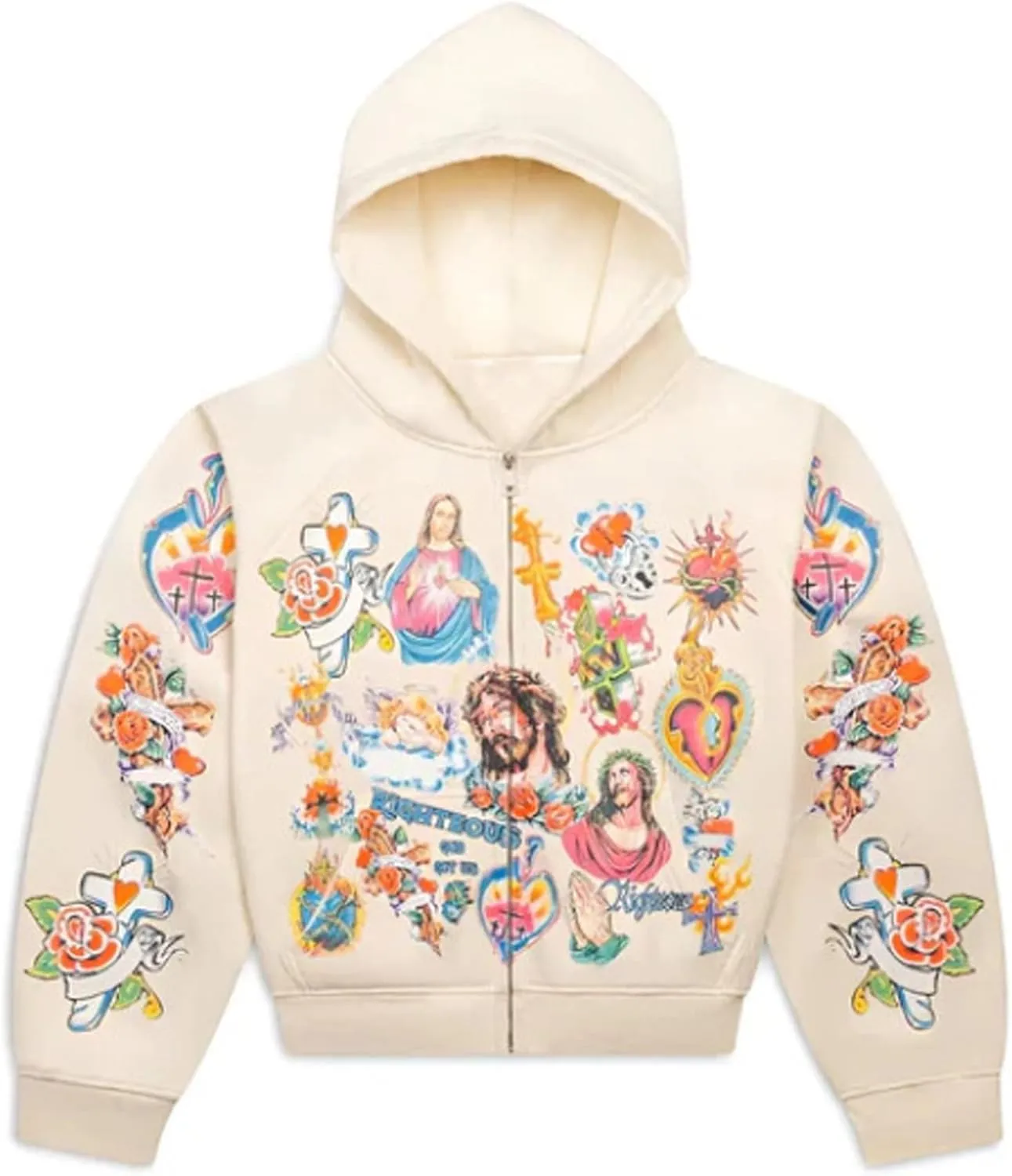 Y2k Zip up Hoodie Streetwear Graphic Oversized Rapper Hooded Sweatshirts Unisex Grunge Vintage Clothes