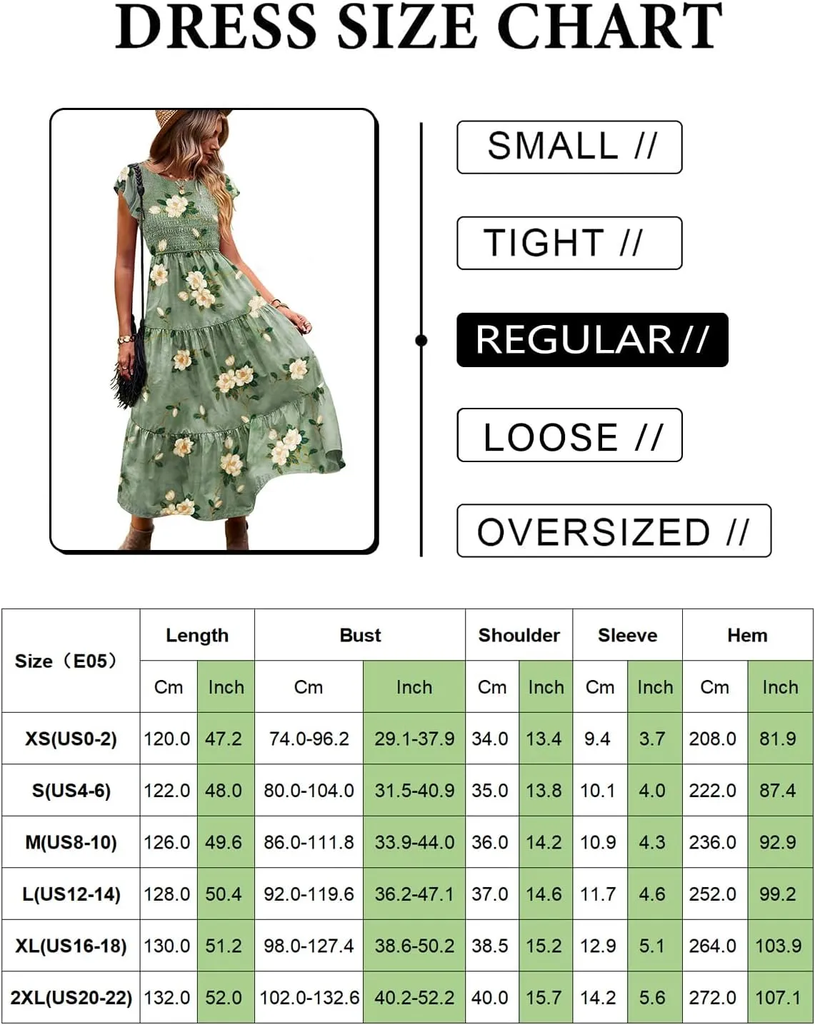 YESNO Women Summer Dresses Ruffle Cap Sleeve Casual Dress Boho Smocked Bodice Floral Dress with Pockets E05