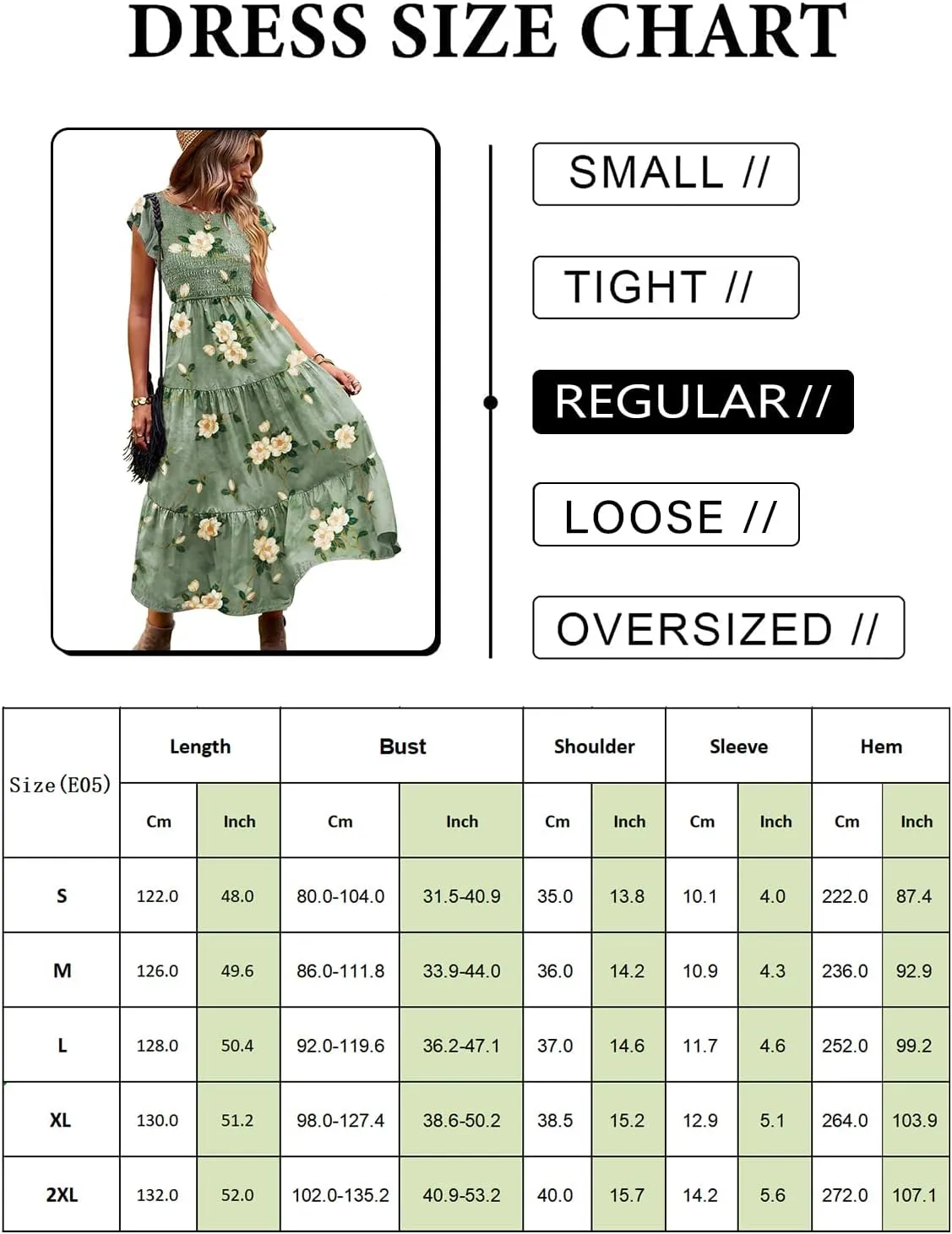 YESNO Women Summer Dresses Ruffle Cap Sleeve Casual Dress Boho Smocked Bodice Floral Dress with Pockets E05